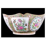 Chinese Rose Medallion Cut-Corner Bowl