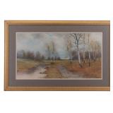 George Howell Gay Watercolor Landscape, Signed