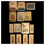 Vintage Chinese Hand Painted Watercolor Portraits