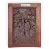 Victorian Carved Wood Anniversary Plaque