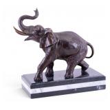 Cast Bronze and Marble Elephant Statuette, Nardini