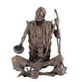 African Expressionist Burkina Bronze After Morou