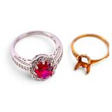 Sterling and 10K Rings