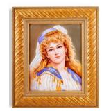 San Do (Am 20th C) Hand Painted Porcelain Plaque