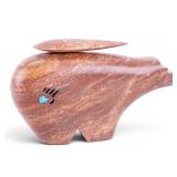 Ted Miller Carved Stone Fettish w/ Inset Turquoise