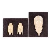 3 Carved African Tribal Mask Plaques