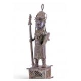 Early Benin Bronze Warrior Figure