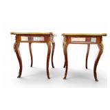 French Curio Side Tables w/ Ormolu Mounts