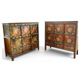 Antique Tibetan Painted Cabinets (Pair)