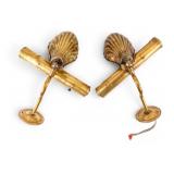 Vintage Shell Motif Gallery Sconces