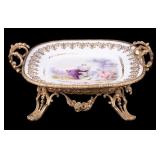 Antique French Sevres Porcelain & Bronze Compote