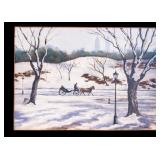 New York Central Park Watercolor, Signed 