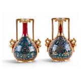 Antique Royal Vienna Porcelain Bud Vases (2)