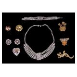 Rhinestone Jewelry + Vintage Brooches