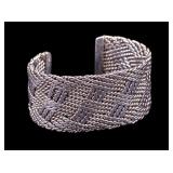 Artisan Woven Sterling Silver Cuff Bracelet