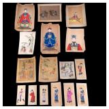 Vintage Chinese Hand Painted Watercolor Portraits