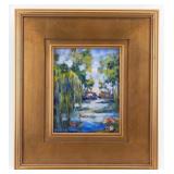Christaine David Oil on Canvas, Water Lilies