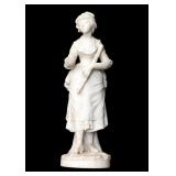 Carved Marble Statue of French Woman