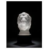 Art Deco Frosted Glass Lion Bust