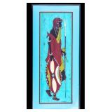 Framed African Kenyan Batik Art