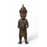 African / Benin Bronze King Statuette