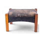 Small Mission Leather and Nail Head Footstool