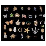 Owl and other pins/brooches