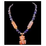 Fine Carved Jade Vintage Fish Necklace
