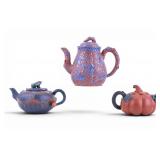 3 Chinese Yixing Teapots