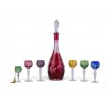 Bohemian Cut-To-Clear Decanter, Cordial Glass