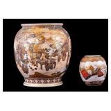 Pair of Japanese Satsuma Earthenware Vases
