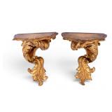 Pair of Italian Giltwood Wall Brackets