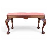 Vintage Hickory Chair Co. Pink Upholstered Bench
