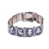 Siam Sterling Silver Panel Bracelet