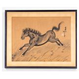 Chinese Ink Wash Painting of Galloping Horse