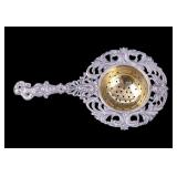 Early Pierced .800 Silver Tea Strainer