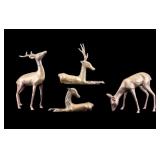 Four Brass Deer Figures