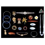 Vintage Jewelry Including Scrimshaw, Trifari