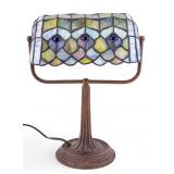 Art Deco Leaded Glass Student Lamp