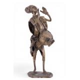 African Expressionist Burkina Bronze After Morou