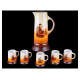 Lebeau Porcelain Tankards w/ Monks
