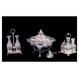 Two Victorian & Later Silver Plated Cruet Sets