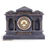 Cattaneo & Co Greek Revival Slate Mantel Clock
