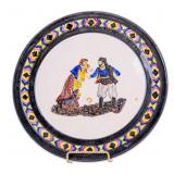 Hand-Painted Italian Folk Scene Wall Charger