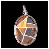 Vintage Amber Inlaid Pendant