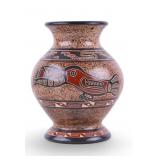Hand-Painted Costa Rican Pottery Vase
