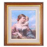 Mother and Son J.J. Hill Lithograph by M.H. Long