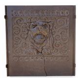Rare Antique Hound Relief Cast Iron Fire Back