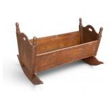Vintage Rocking Cradle with Turned Post Details