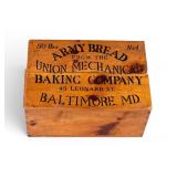 20th C Stenciled Advertising Crate with Lid